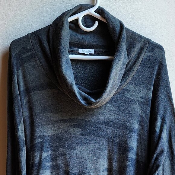 Splendid Green/Gray Camo Cowl Neck Jersey Size XL - Picture 5 of 16